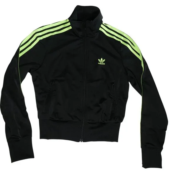 Adidas Women’s Firebird Originals Track Jacket XS Black Signal Green JX7868 - Picture 4 of 10